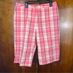 EP Pro Pink and White Bermuda Shorts Tailored Plaid 8